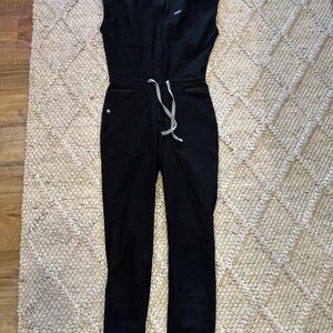 Figs Black Scrub Jumpsuit